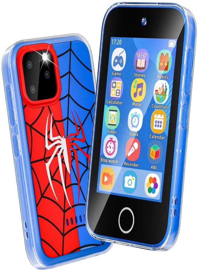 FKATEEN Kids Phone 3.5" Touchscreen, Pretend Smartphone with Dual Camera, Spider Toy Phone for Boys 3-8, Learning ABC & Habit Tracker, Birthday - Image 1